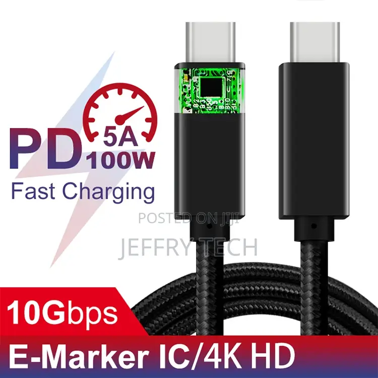 Pd 100W Usb 3.1 Gen2 Type C to Type C Cable Support 4K Audio