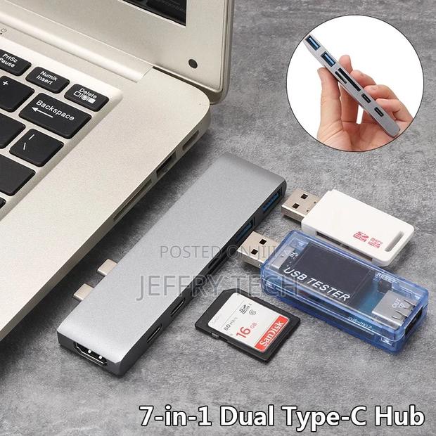 Dual Type-C Six-In-One Expansion Dock PD USB 3.0 SD TF Card - thumbnail 2