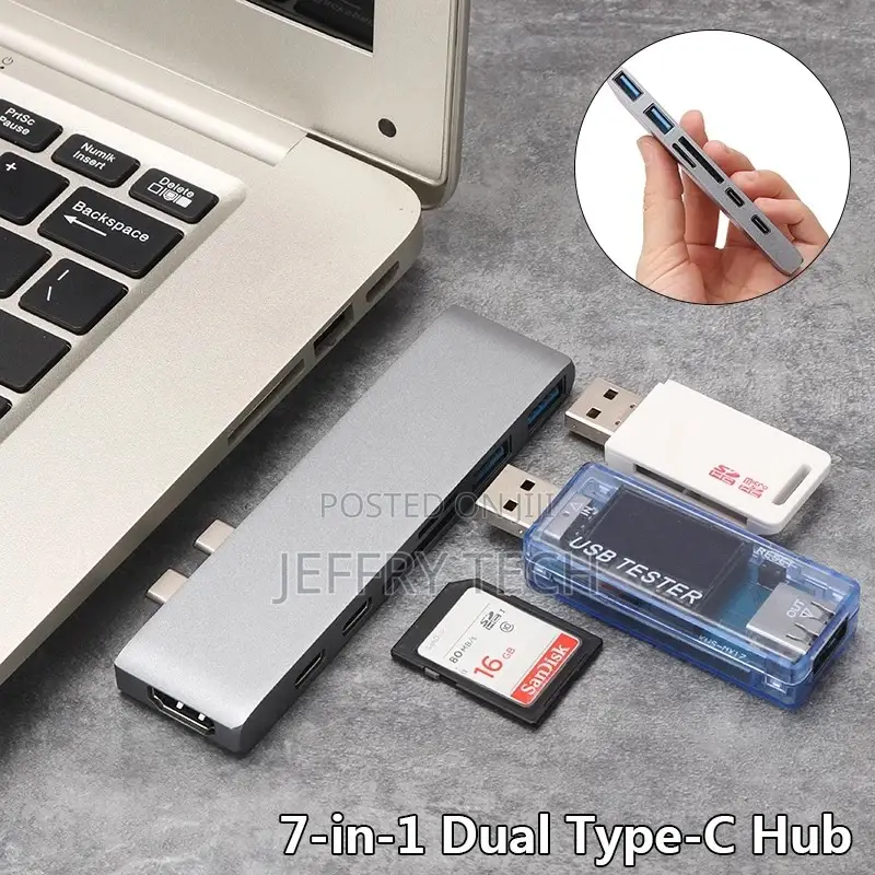Dual Type-C Six-In-One Expansion Dock PD USB 3.0 SD TF Card