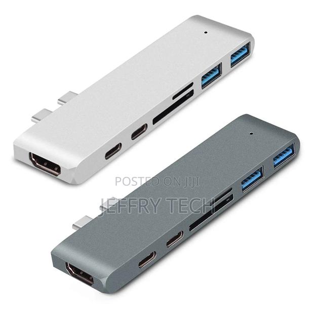 Dual Type-C Six-In-One Expansion Dock PD USB 3.0 SD TF Card - thumbnail 4