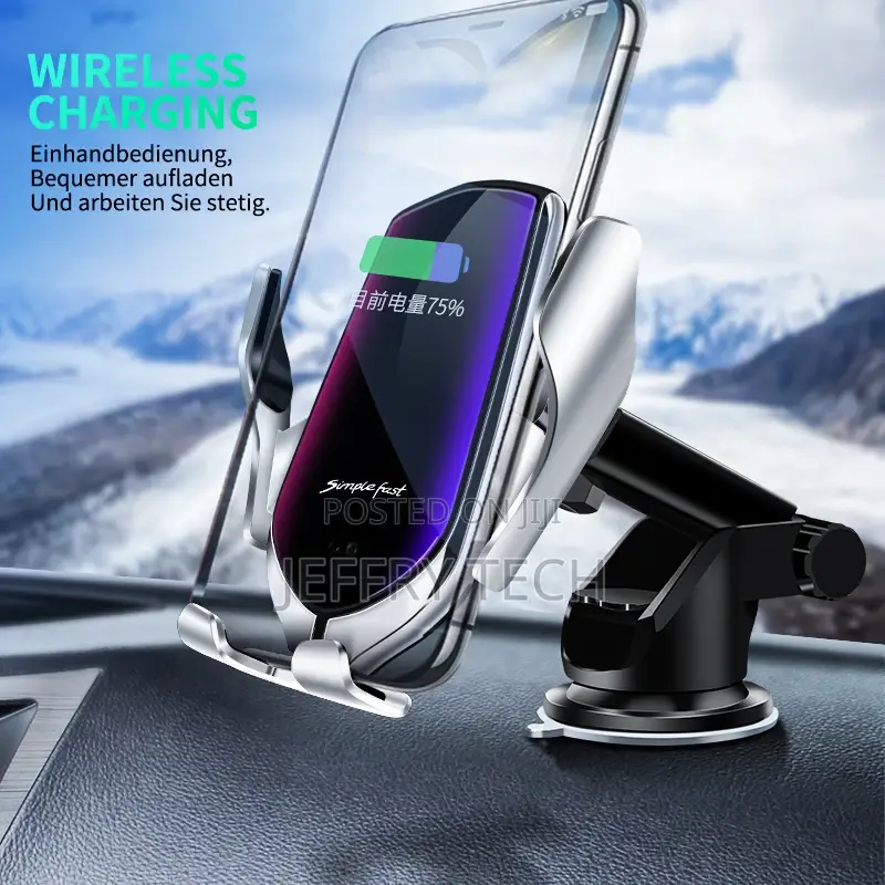 Clamping 10w Car Phone Wireless Charger Car Mount Qi Wireles