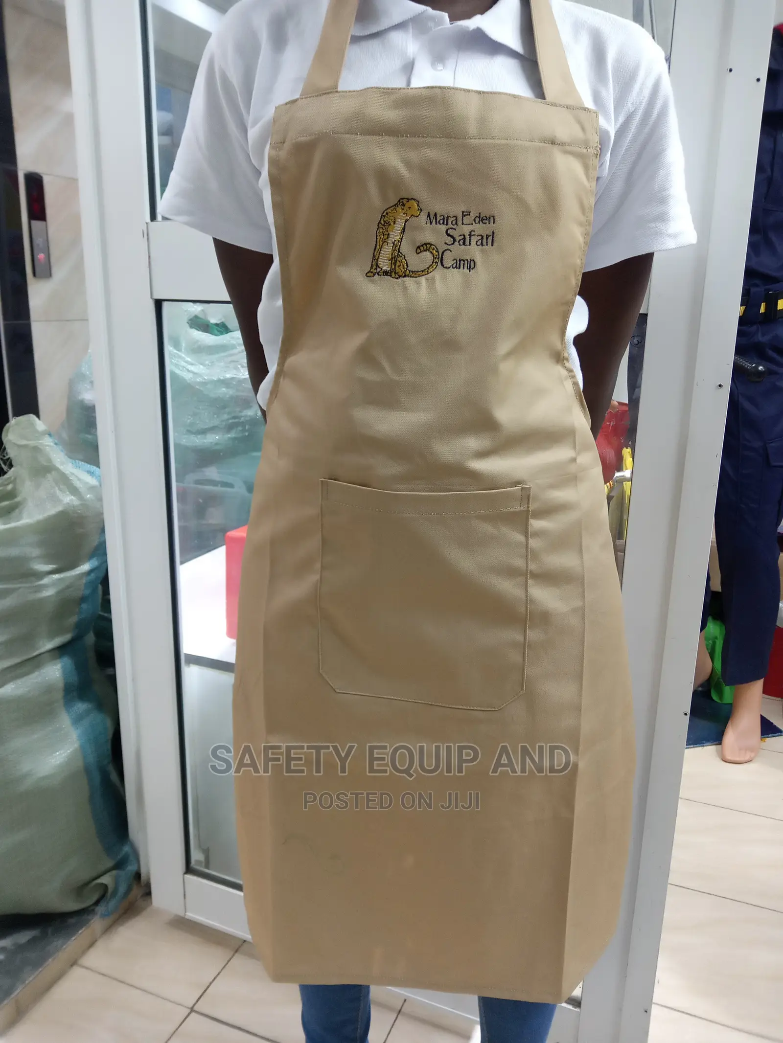 Beige Branded Apron-Khaki
