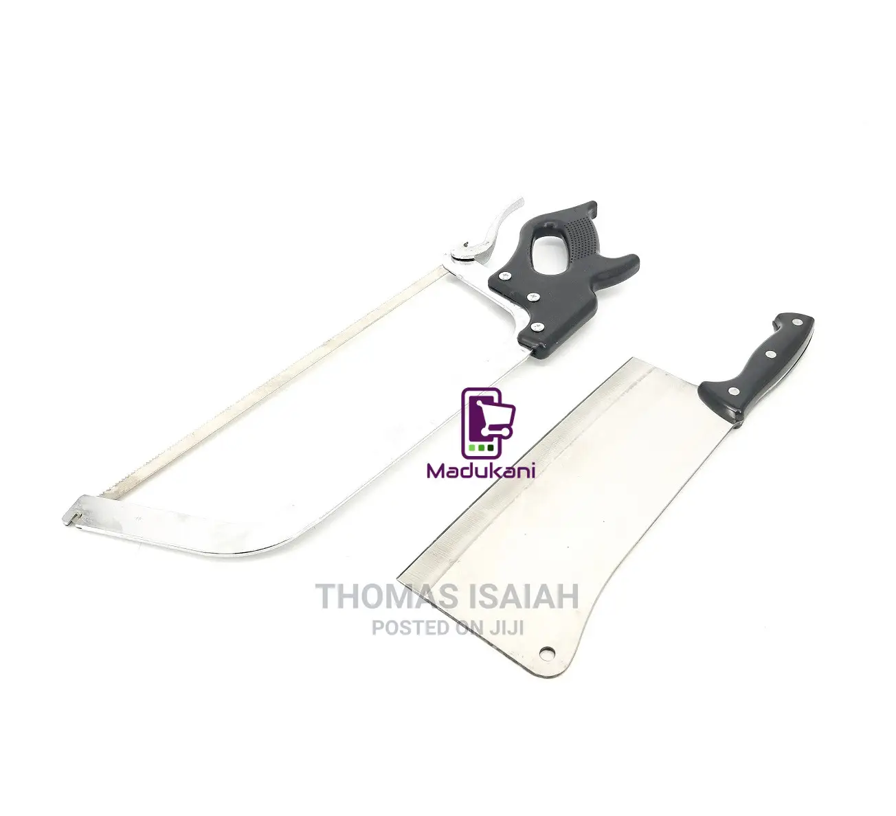 Heavy Butcher Cleaver and 22 Inch Meat Bone Hacksaw Combo Fo
