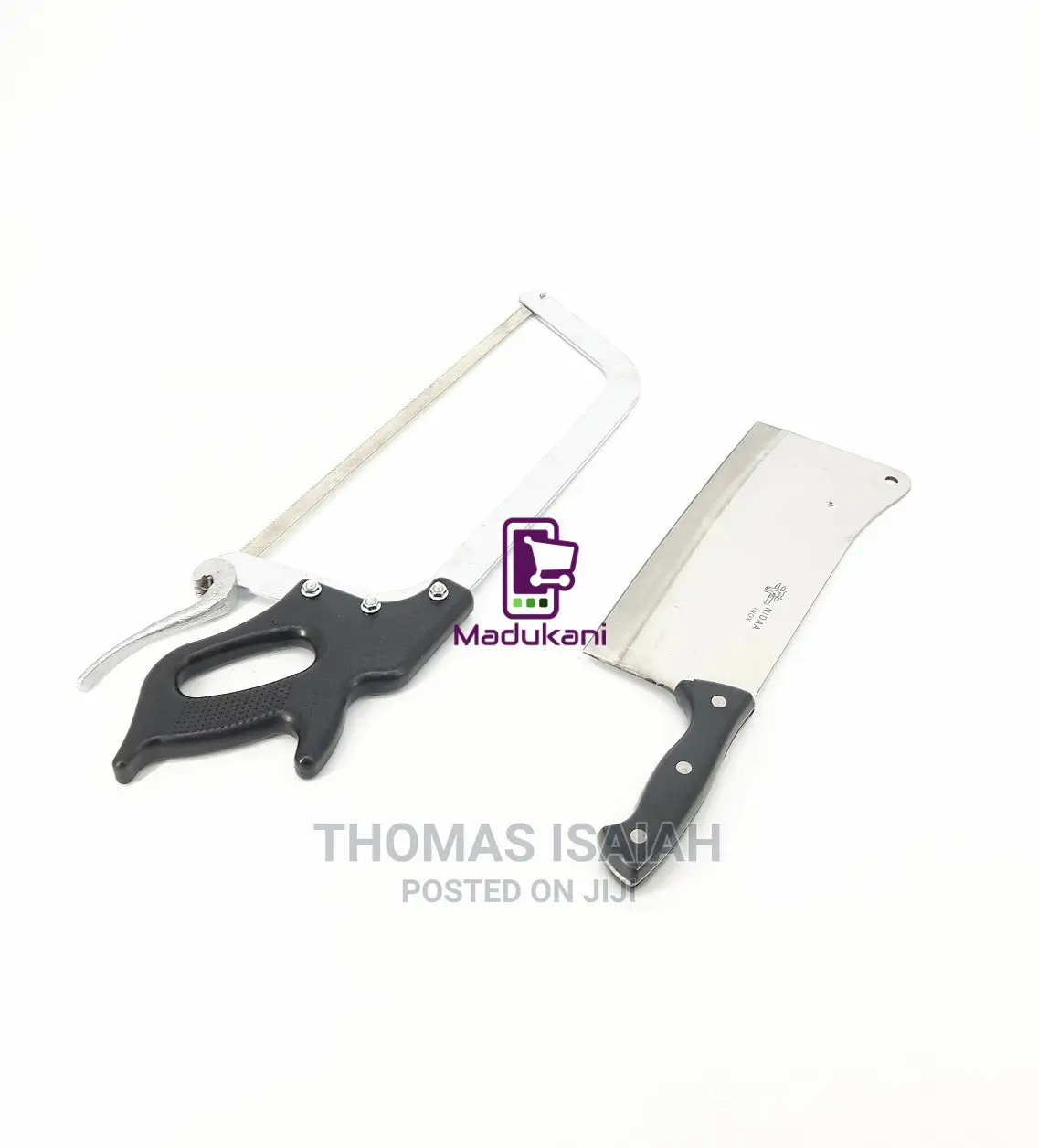 Heavy Butcher Cleaver and 22 Inch Meat Bone Hacksaw Combo Fo