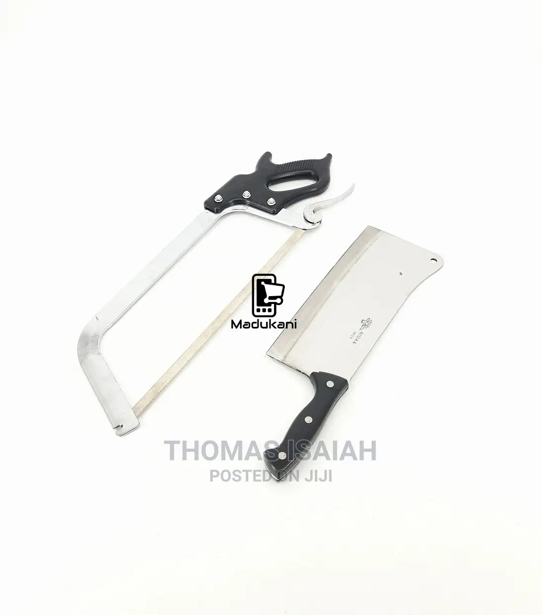 Heavy Butcher Cleaver and 22 Inch Meat Bone Hacksaw Combo Fo