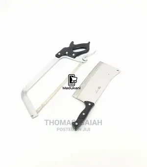 Heavy Butcher Cleaver and 22 Inch Meat Bone Hacksaw Combo Fo