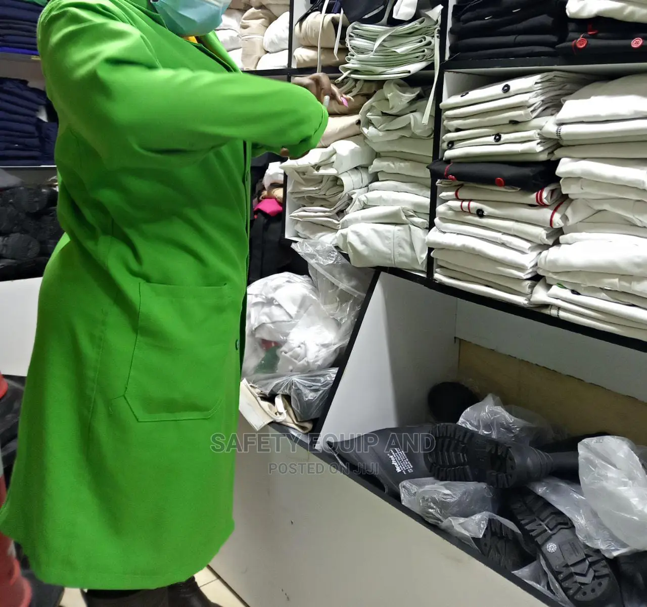 Green Long Coats for Industrial Work
