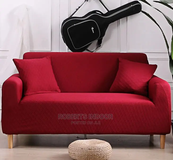 Maroon Jacquard Sofa Cover 3.2.1.1