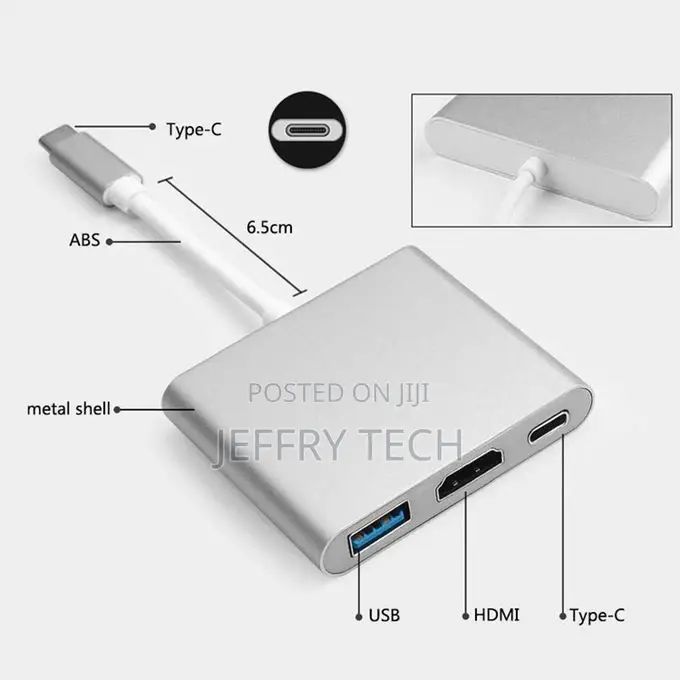 USB C Adapter Tuwejia Type C to HDMI 4K + USB 3.1 + Usb-C C