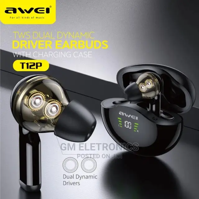 Awei Dual Dynamic Drive Earbuds With Power Indicator.