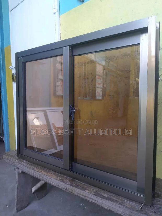 Champagne Coated Aluminium Window - main view