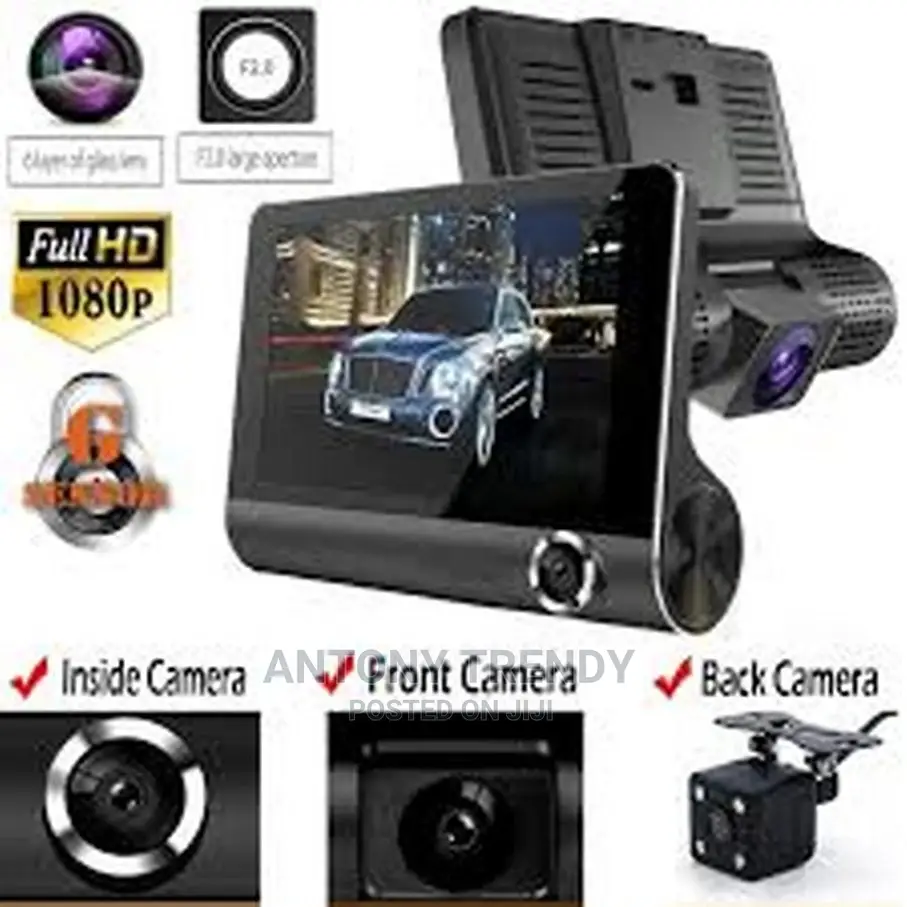 Car DVR 3 Cameras Lens 4.0 Inch HD Dash Camera 3 Way