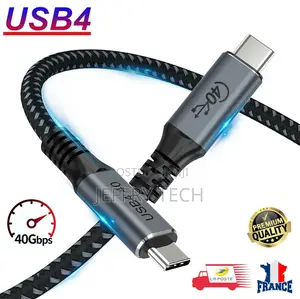 Usb 4 Cable 5a 100w Type C 40 Gbps Rapid Charging and Data T