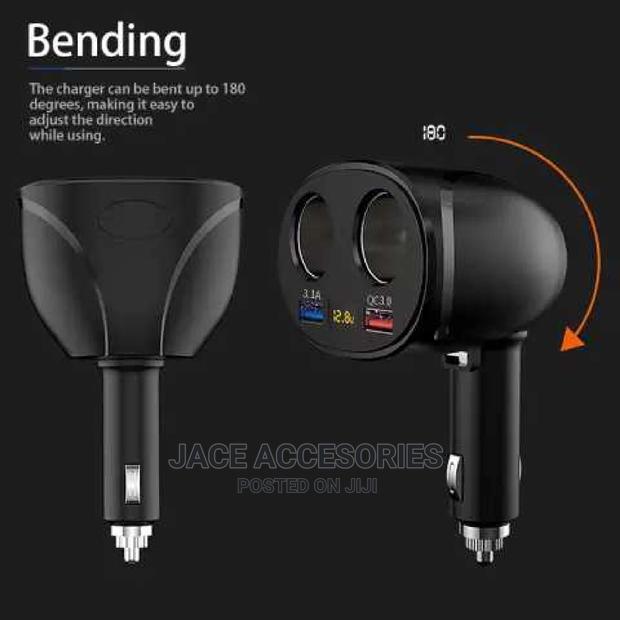 Cigarette Lighter Adapter 2 Way Splitter With Voltmeter - thumbnail 5