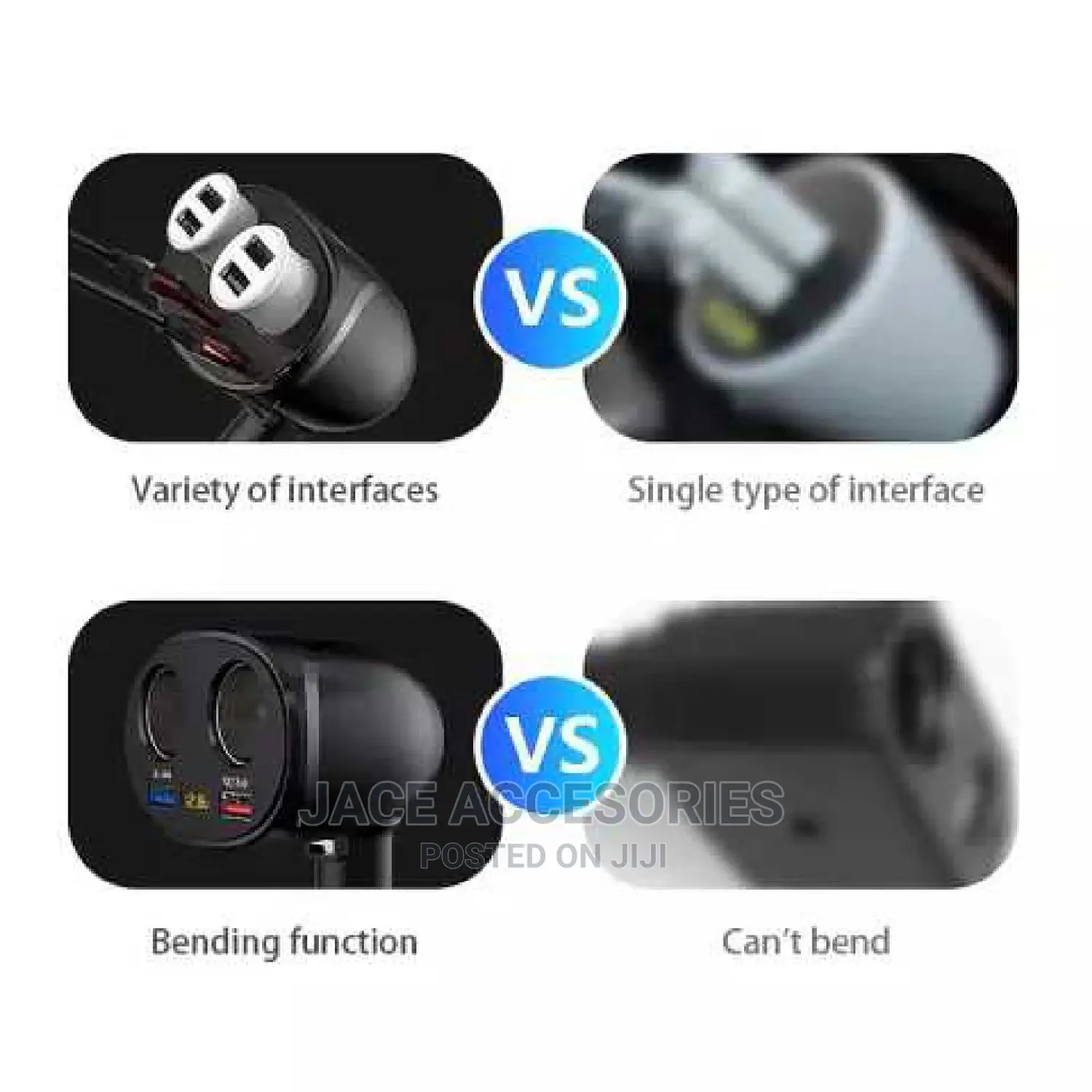 Cigarette Lighter Adapter 2 Way Splitter With Voltmeter