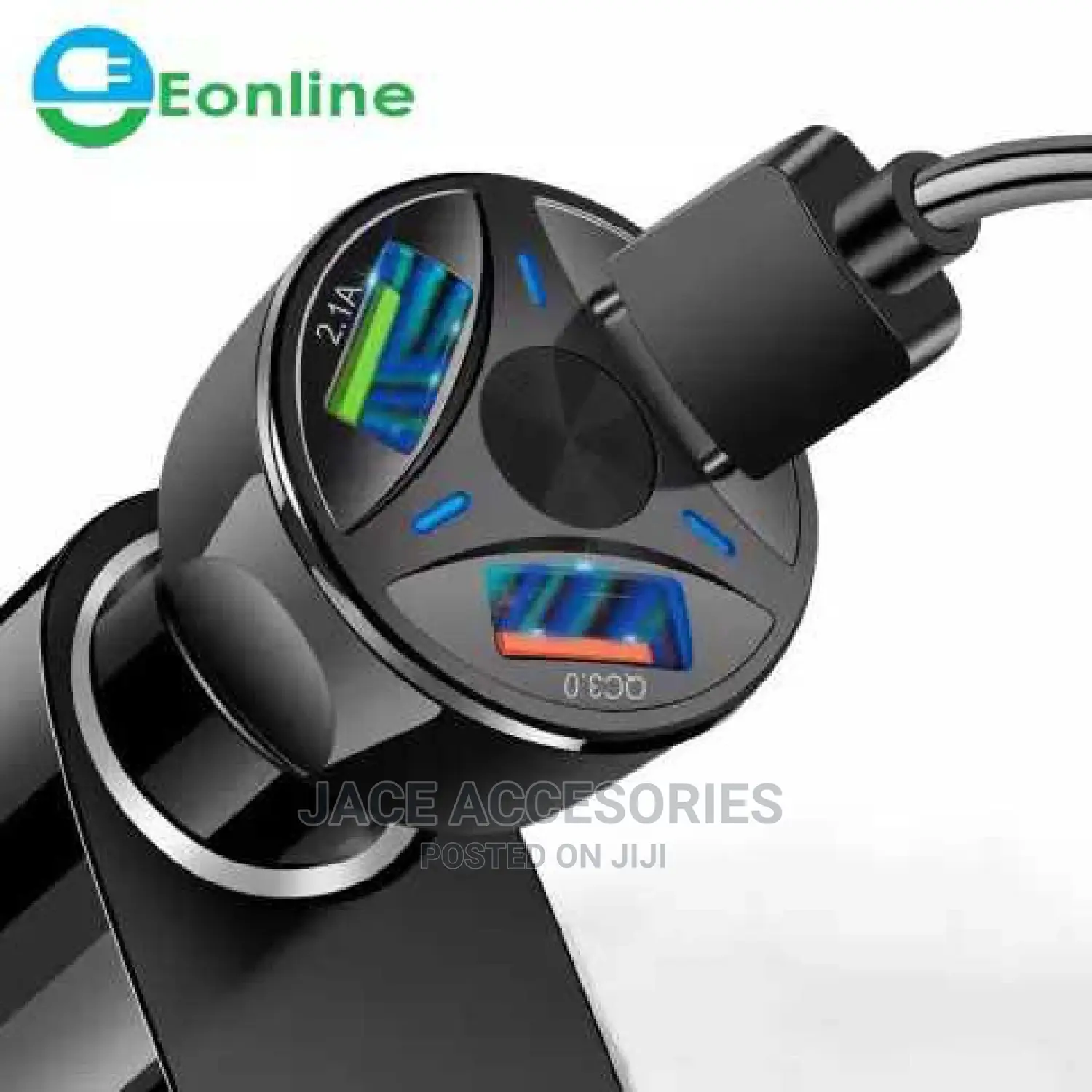 Car Fast Charger 3 Port for Samsung Galaxy,iPhone , Xiaomi
