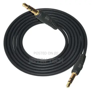 3.5 Mm Stereo Male to Male Cable W/ Mini-Stereo Jack - Black