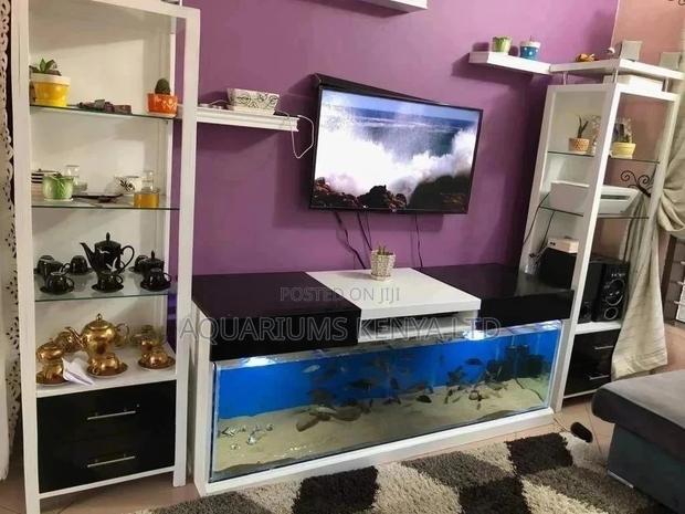 Fish Aquarium TV Wall Unit Set Up - main view