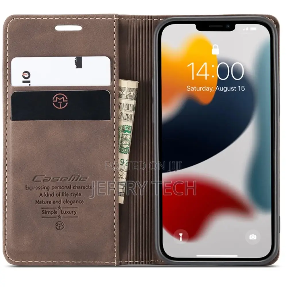 Caseme Wallet Magnetic Case for iPhone 13 Mini, Leather Wall