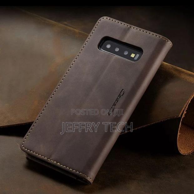 Galaxy S10 Plus Case, Retro PU Leather TPU Inner Wallet Case - main view