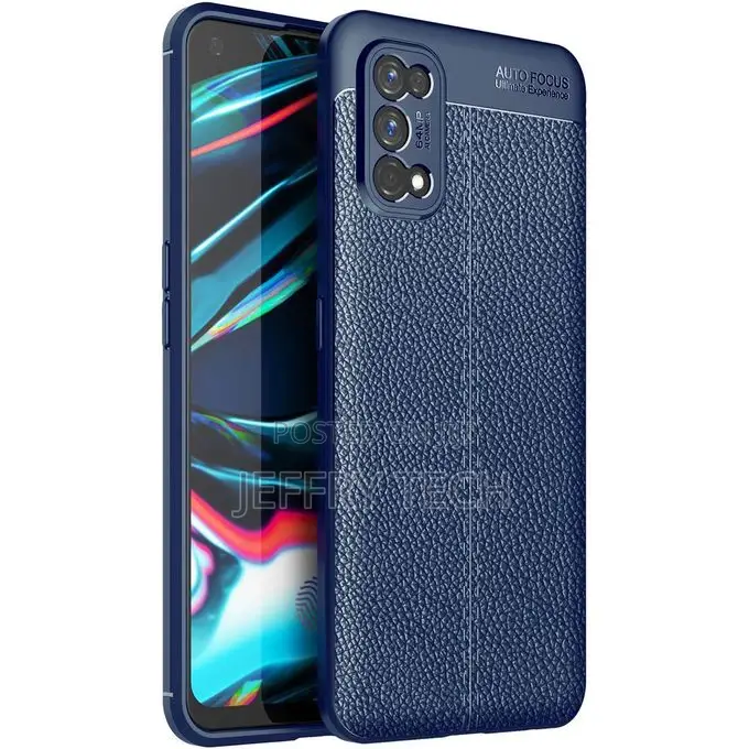 OPPO Realme 7 Pro Case, Litchi Skin Anti-Slip Resilient TPU