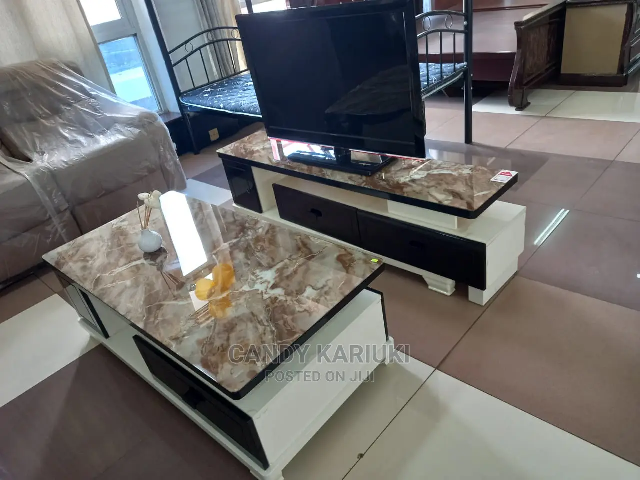 Sleek Matching Set (Coffee Table Plus TV Stand)