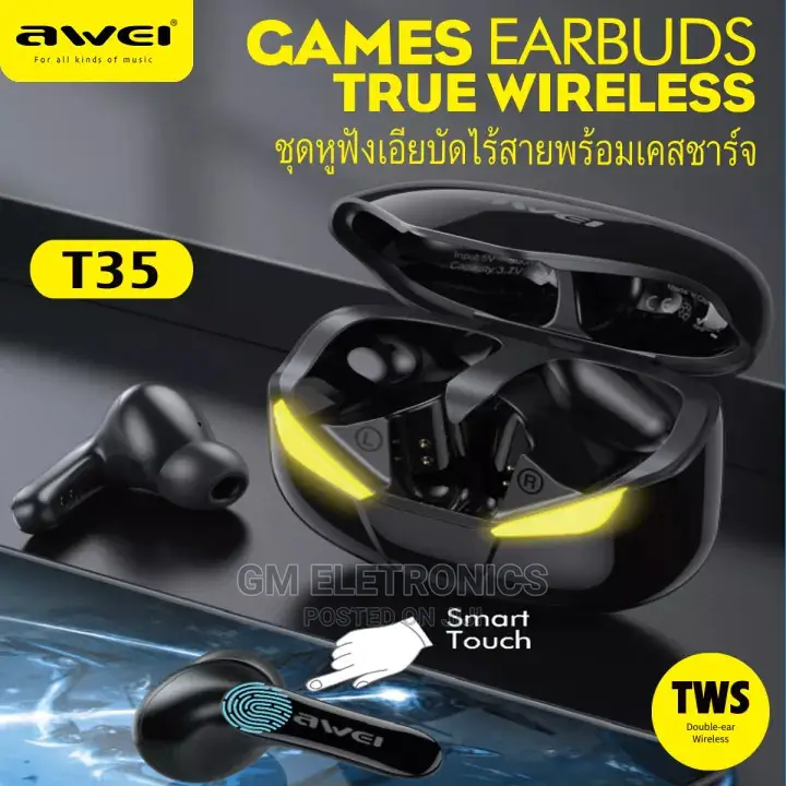 Awei True Wireless Gaming Earbuds With Charging Case.