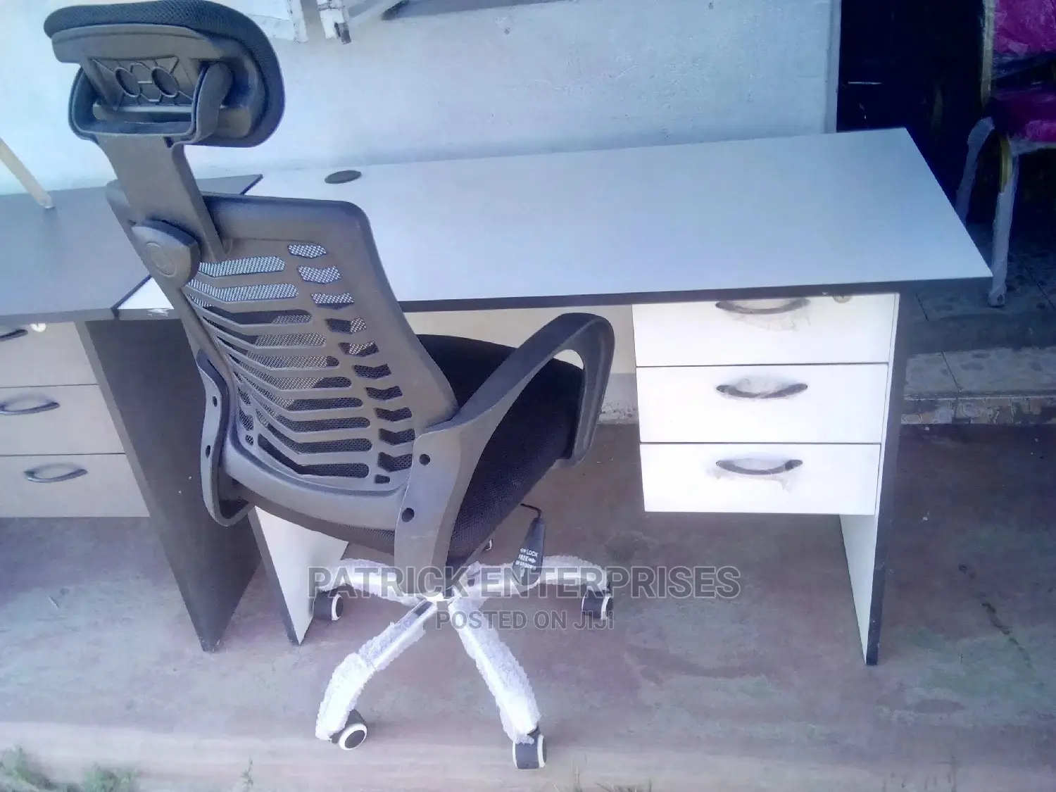 1.2 Meters Office Desk and High Back Reclining Chair