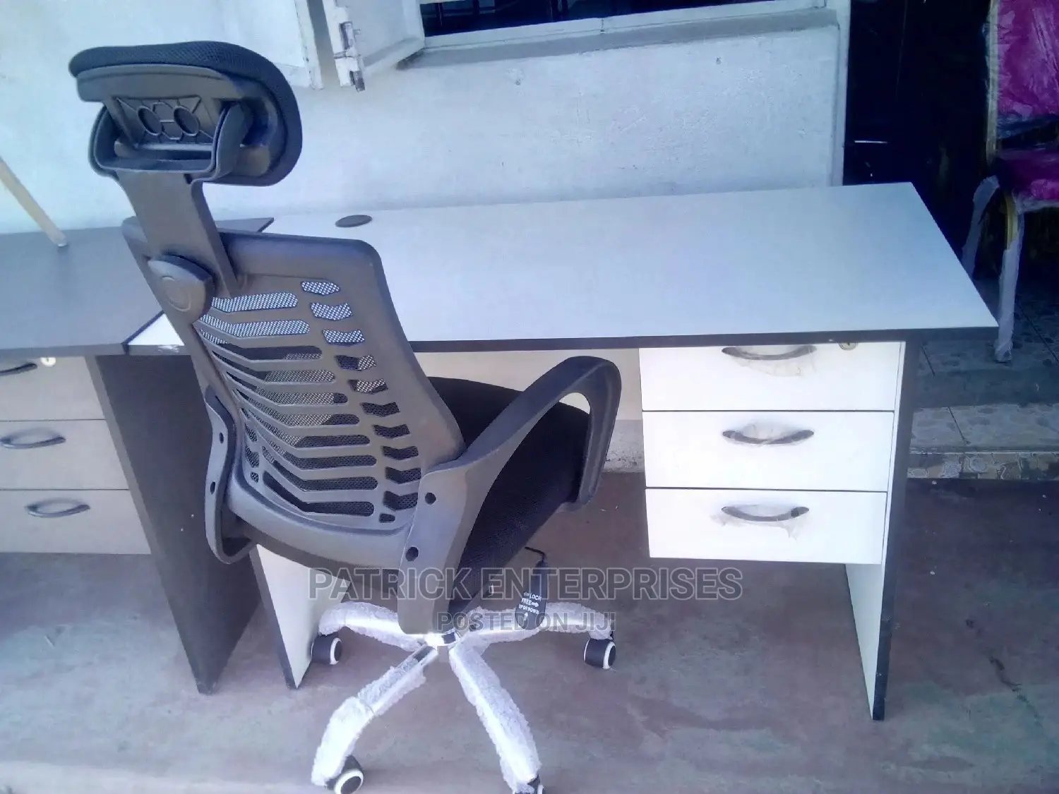 1.2 Meters Office Desk and High Back Reclining Chair
