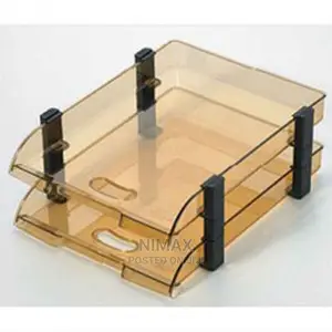Desk Tray 2 Tier Omega/Clear