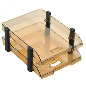 Desk Tray 2 Tier Omega/Clear