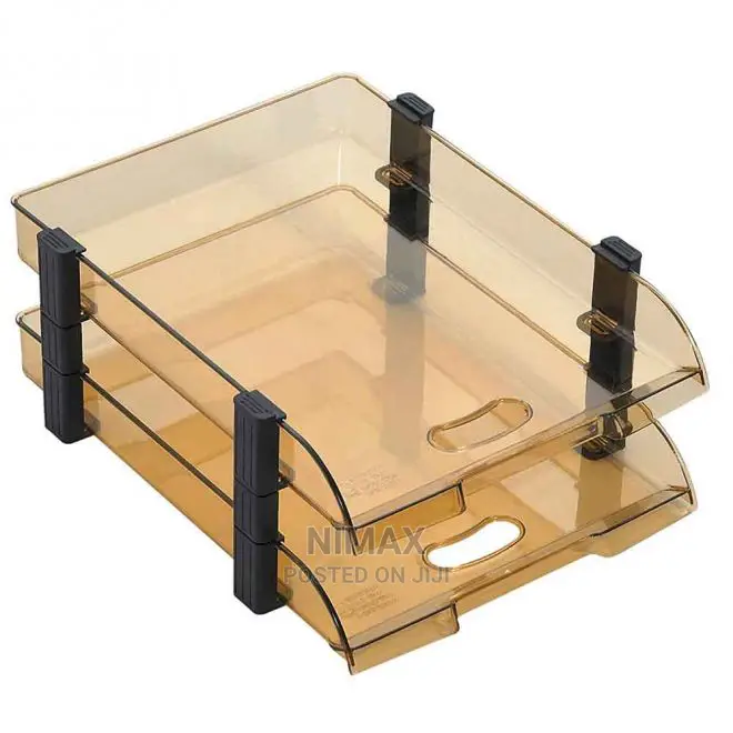 Desk Tray 2 Tier Omega/Clear