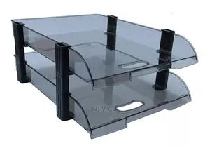 Desk Tray 2 Tier Omega/Clear