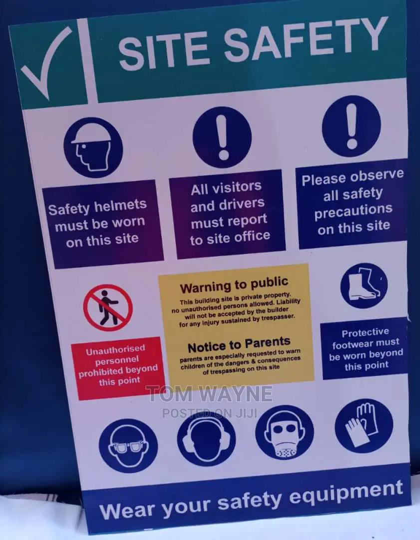 Construction Site Safety Signages And Direction Posters