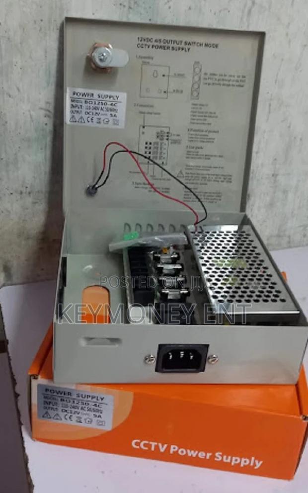 12v 5A Closed/ Fused Cctv Power Supply Unit for 4 Cameras