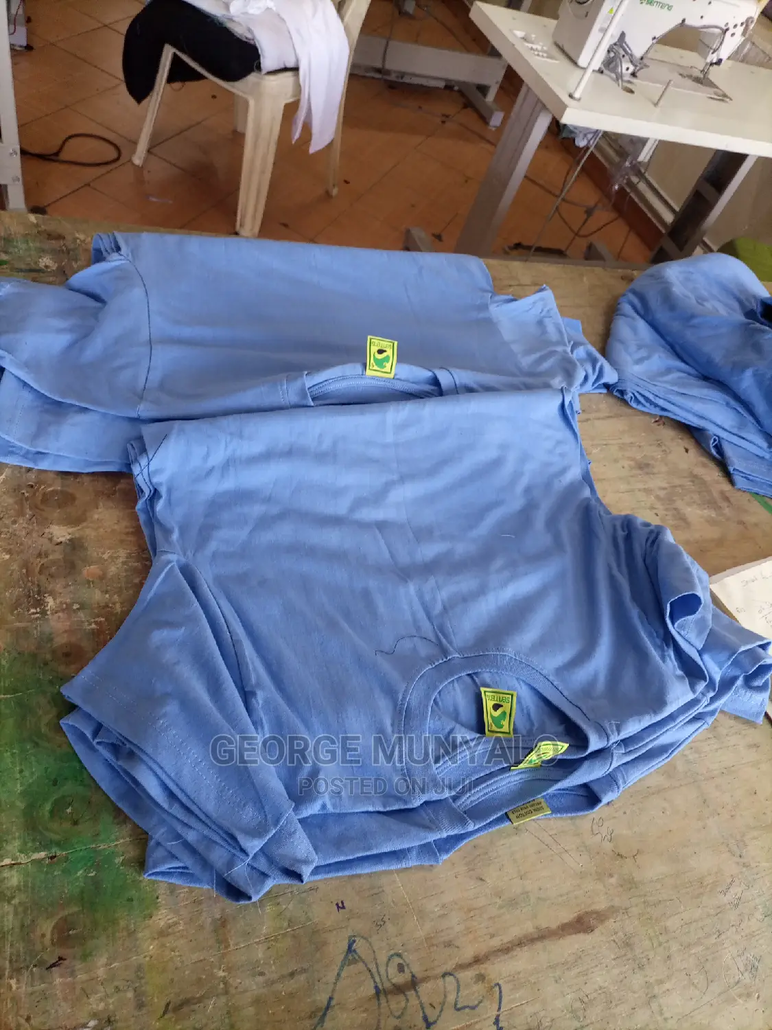 Sky Blue Cotton T-Shirts