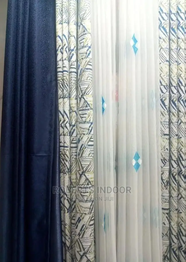 Navy Blue Elegant Curtain