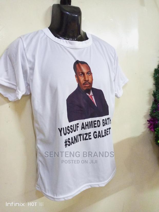 White Printed T-Shirts Front Photo Words Back - thumbnail 2