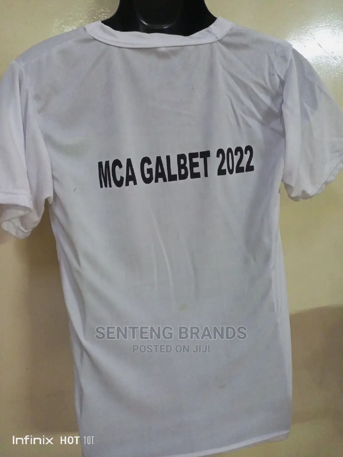 White Printed T-Shirts Front Photo Words Back