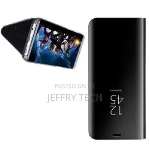 Clear View Flip Case for Samsung Galaxy A21s Black