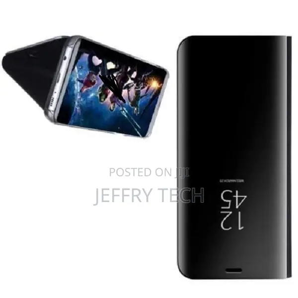 Clear View Flip Case for Samsung Galaxy A21s Black