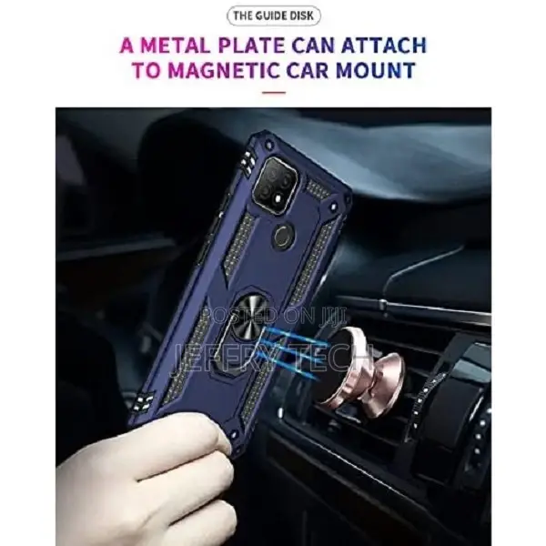Rugged Armor Back Cover for Oppo A15 Blue