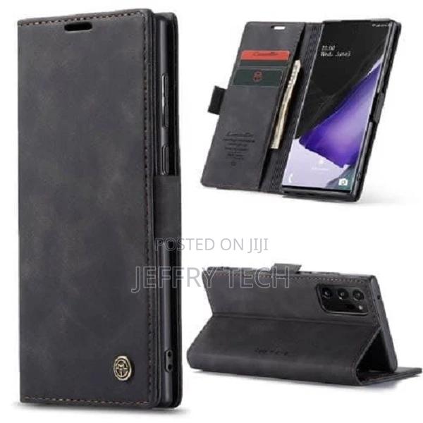 Wallet Stand Magnetic Flip Case for Samsung Note 20 - Black - main view