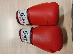 A Pair of Leather Boxing Gloves 12oz Red