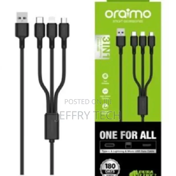 Oraimo X92 3 in 1 3 in 1 Data Cable Fast Charge