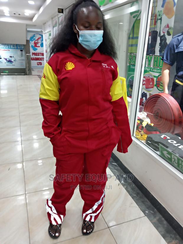 Safety Red Cargo Coveralls - main view