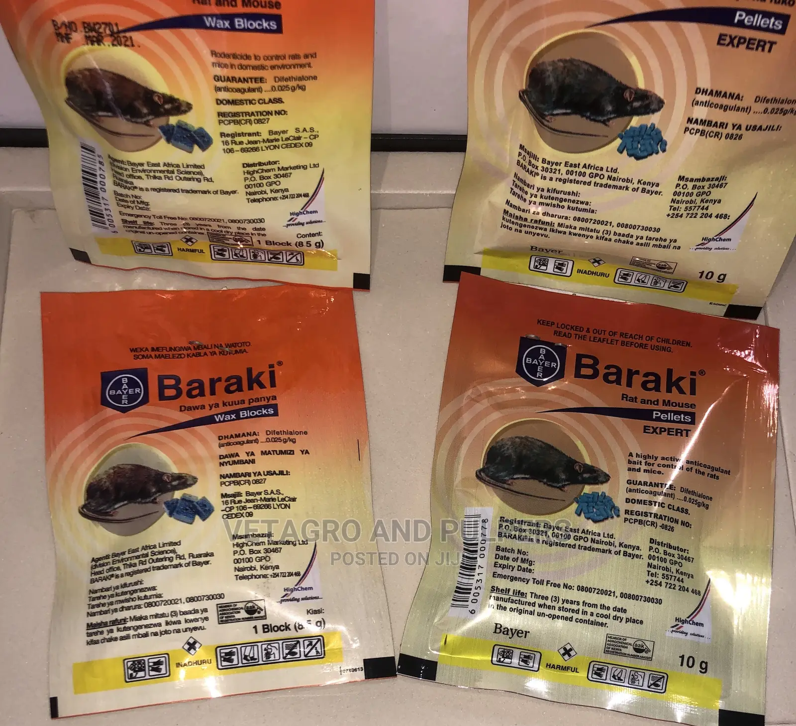 Baraki Rat and Mouse Rodenticide (Block and Pellets)