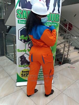 Men Twill Cargo Overalls-Orange - thumbnail 2