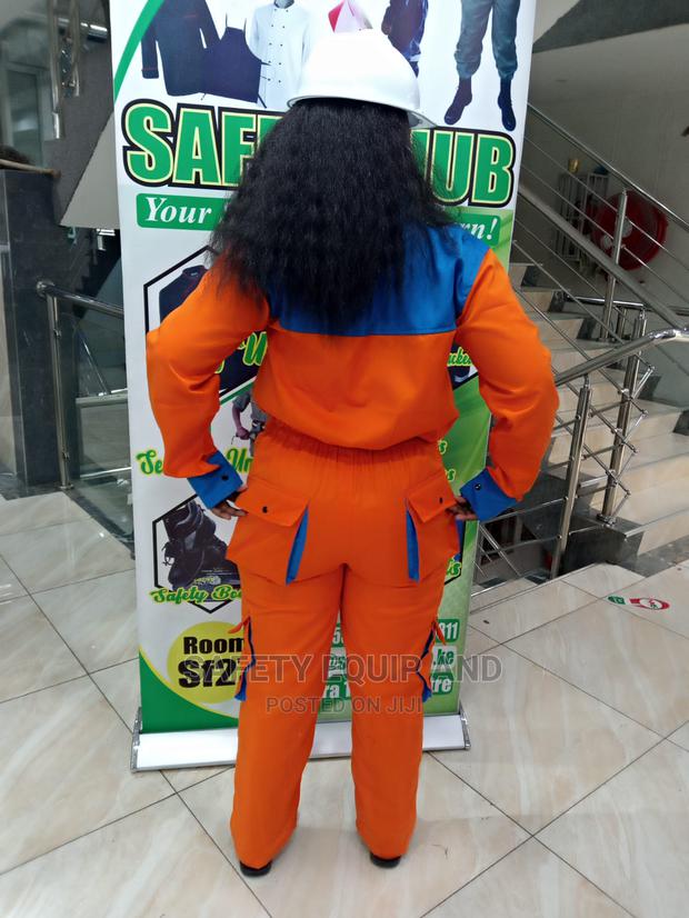 Men Twill Cargo Overalls-Orange - thumbnail 3