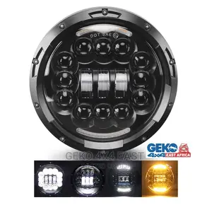 7 Inch 90W Projector LED Headlight, Pair, DRL + Turn Signal
